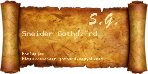 Sneider Gothárd névjegykártya